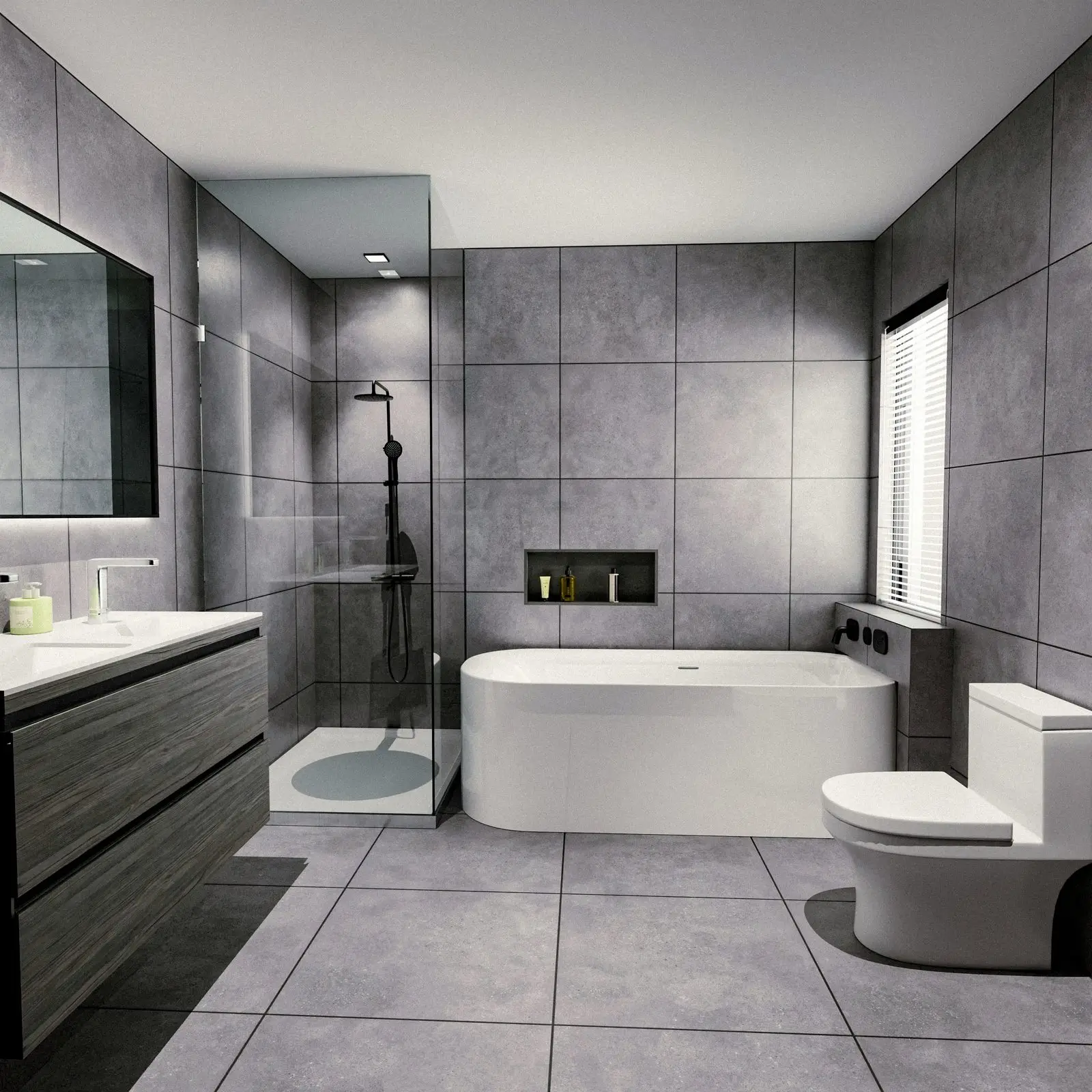 Recent bathroom renovation and tiling work by SRB Renovations & Tiling